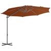 vidaXL Cantilever Garden Parasol with Steel Pole Terracotta 300 cm
