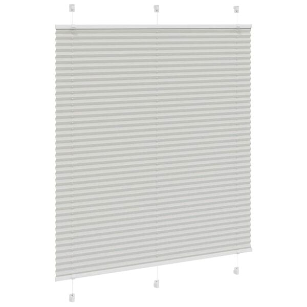 vidaXL Pleated Blind Light Grey 120x150 cm Fabric Width 119.4 cm Polyester