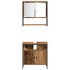 vidaXL Bathroom Furniture Set with Shelf 3 pcs Brown Engineered wood