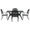 vidaXL Garden Dining Set 5 pcs Black Aluminium
