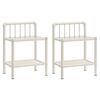 vidaXL Bedside Cabinets 2 pcs White and Transparent Metal and Glass