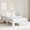 vidaXL Bed Frame with Headboard White 135 x 190 cm Solid Pine Wood