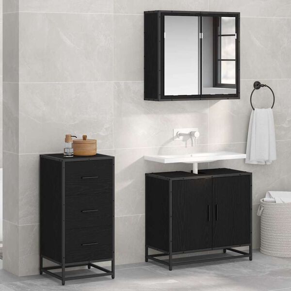 vidaXL Sideboard Black Oak 35.5 x 35 x76 cm