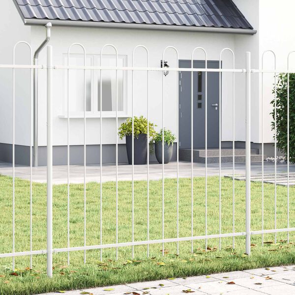 vidaXL Garden Fence 2 pcs White 3.4 x 1.2 m Powder-coated Steel
