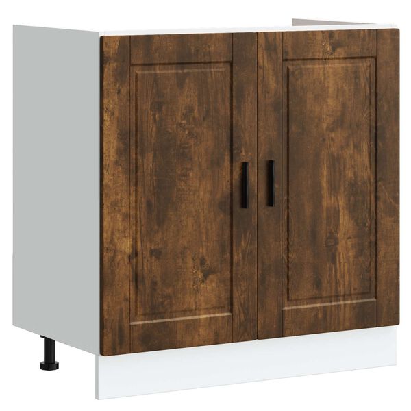 vidaXL Sink Base Cabinet with Door Porto 2 pcs Brown Engineered wood