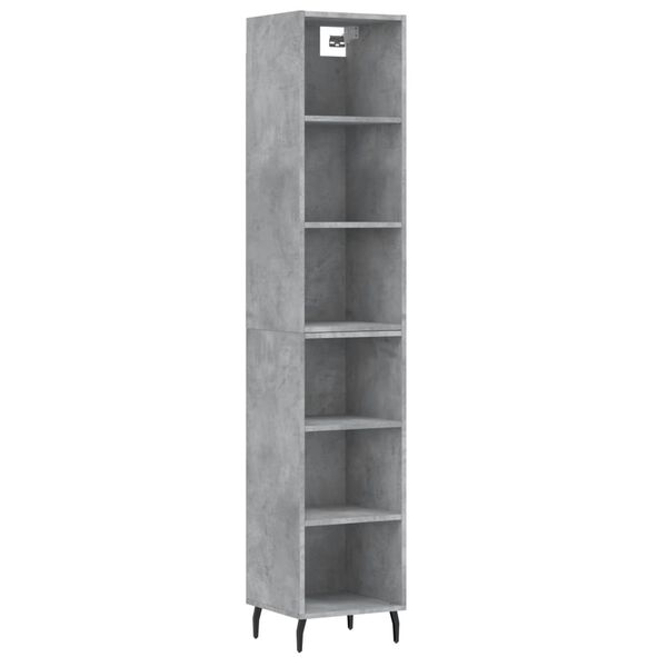 vidaXL Highboard Concrete Grey 34.5x32.5x180 cm Engineered Wood