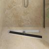 vidaXL Shower Drain Glass Cover with 360&deg; Siphon Black 80 cm