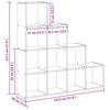 vidaXL Room Divider Bookcase Black Oak 131.5 x 29 x 131.5 cm