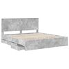 vidaXL Bed Frame with Drawer Concrete Grey 180 x 200 cm Engineer Wood