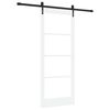 vidaXL Sliding Door 83 x 202 cm Solid Pine Wood and Glass White