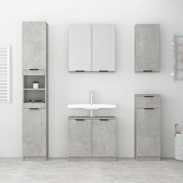 vidaXL Wall-mounted Bathroom Cabinet Concrete Grey 32x20x67 cm