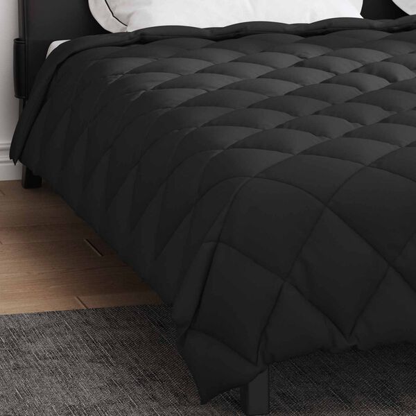 vidaXL Winter Duvet Black 200 x 200 cm Microfiber