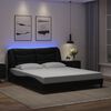 vidaXL Bed Frame with LED without Mattress "Hvar" Black 160x200 cm