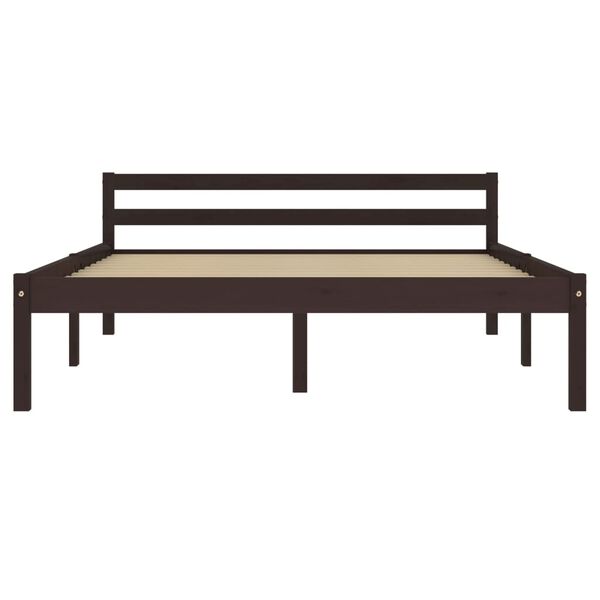 vidaXL Bed Frame without Mattress Dark Brown Solid Pine Wood 120x200 cm