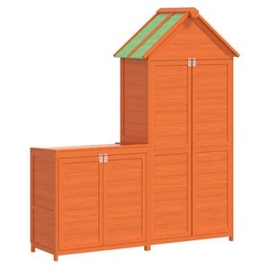 vidaXL 2 Piece Garden Tool Shed Set Brown Solid Wood Pine