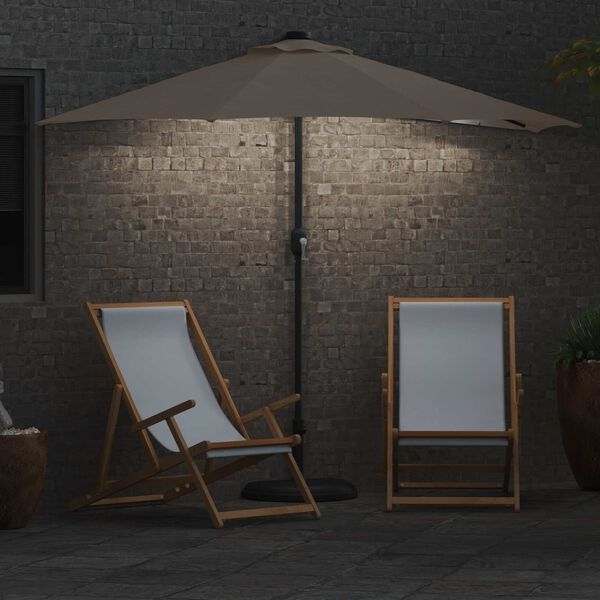 vidaXL Garden Parasol Taupe 294 x 150 x 224 cm Polyester and Steel