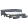 vidaXL Daybed with Trundle and Drawers Dark Grey 90x190 cm Velvet