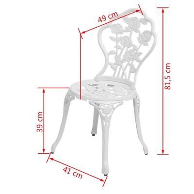 vidaXL Bistro Chairs 2 pcs Cast Aluminium White