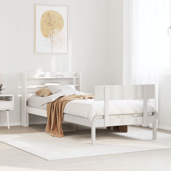 vidaXL Bed Frame without Mattress White 100x200 cm Solid Wood Pine