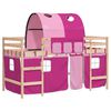 vidaXL Kids' Loft Bed with Tunnel without Mattress Pink 90x200cm