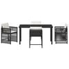 vidaXL Garden Dining Set 5 pcs Black Poly Rattan