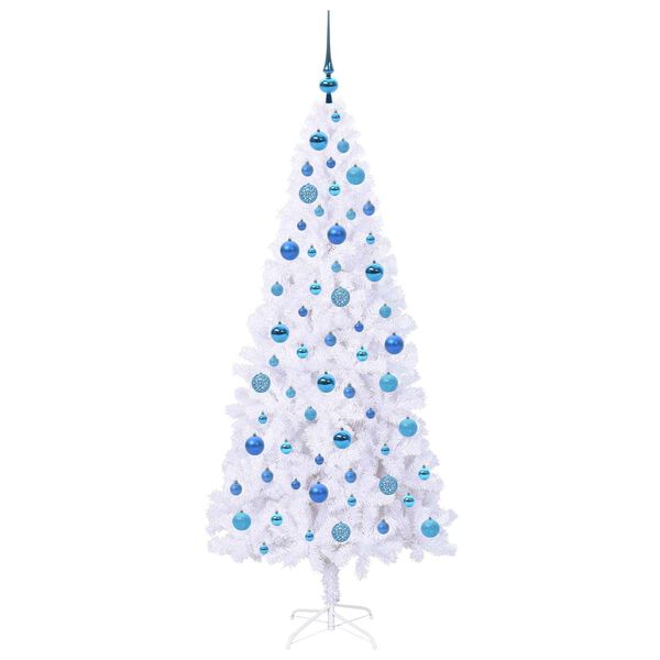 vidaXL Artificial Christmas Tree with Stand White 180 cm PVC and Steel