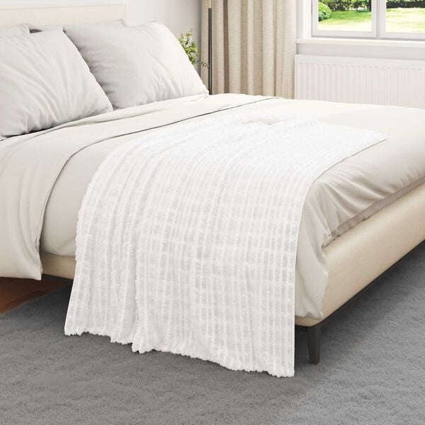 vidaXL Throw Blanket White 150 x 130 cm Fleece