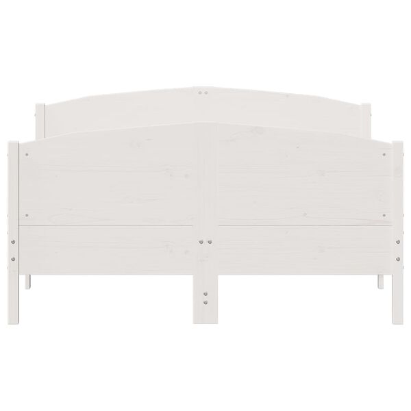 vidaXL Bed Frame without Mattress White 140x190 cm Solid Wood Pine