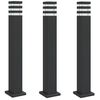 vidaXL Outdoor Floor Lamps 3pcs Black 80 cm Aluminium