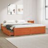 vidaXL Bed Frame with Drawer Wax Brown 120 x 200 cm Solid Pine Wood