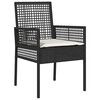 vidaXL Garden Dining Set 5 pcs Black Poly Rattan