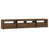 vidaXL TV Cabinet with LED Lights Brown Oak 210x35x40 cm