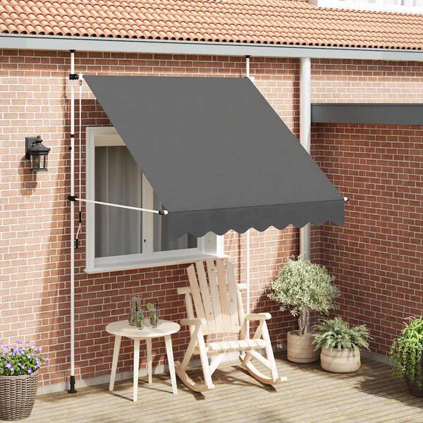 vidaXL Manual Retractable Awning 200 cm Anthracite