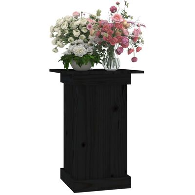 vidaXL Flower Stand Black 40x40x60 cm Solid Wood Pine