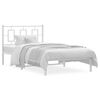 vidaXL Metal Bed Frame without Mattress with Headboard White 100x190cm