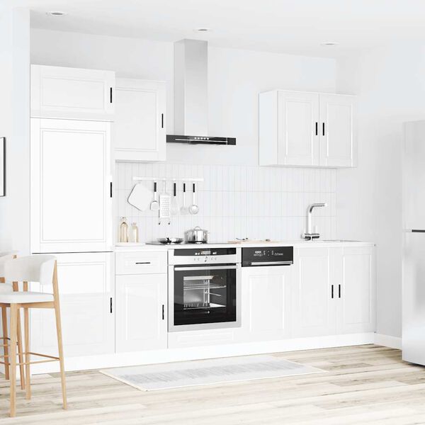 vidaXL 7 Piece Kitchen Cabinet Set Porto High Gloss White Engineered Wood