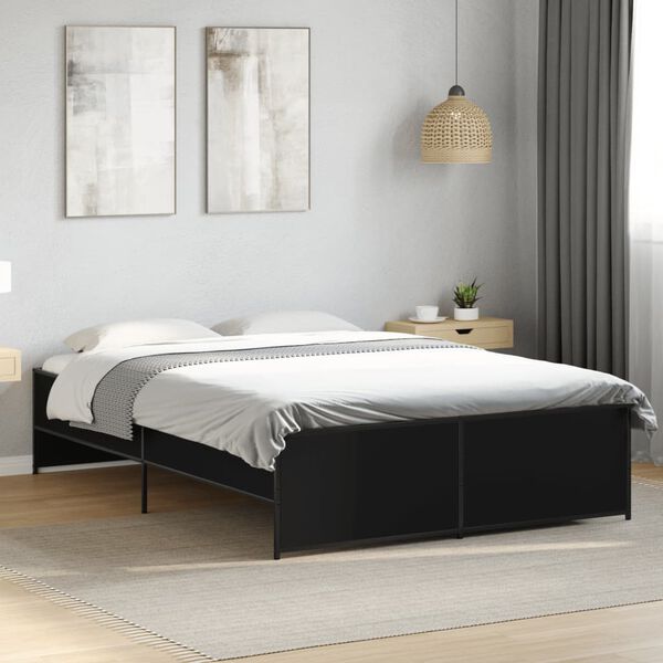 vidaXL Bed Frame without Mattress Black 140x190 cm