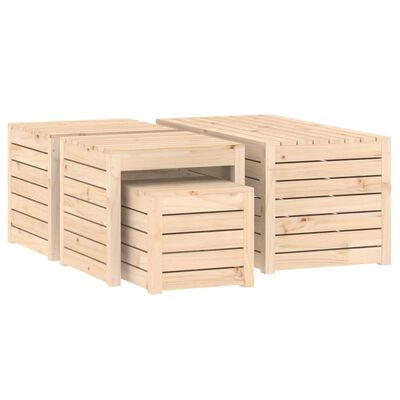 vidaXL 4 Piece Garden Box Set Solid Wood Pine