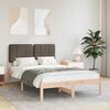 vidaXL Bed Frame with Upholstered Headboard Taupe 120 x 200 cm