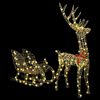 vidaXL Reindeer Pull Sleigh Warm white 70 x 26 x 129 cm PET