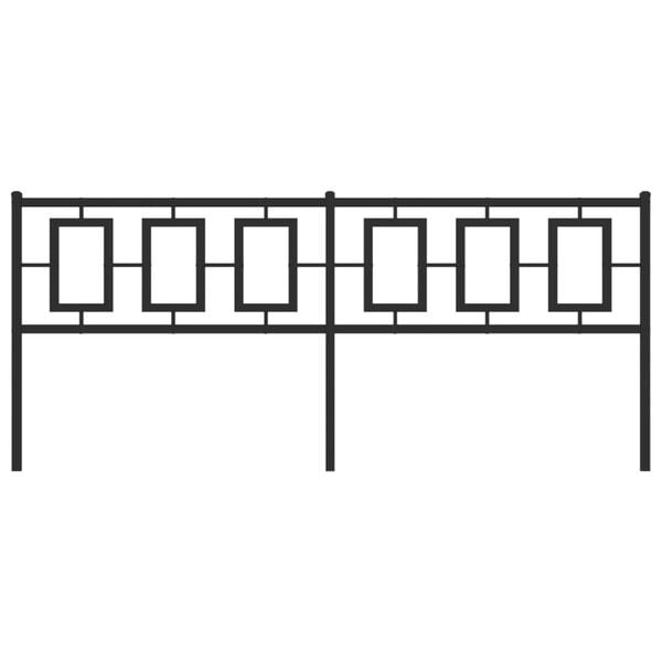 vidaXL Metal Replace Headboard Black 193 cm