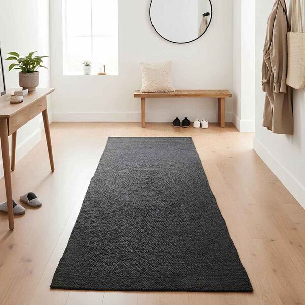 vidaXL Area Rugs Rectangular Dark Grey 60 x 250 cm Jute