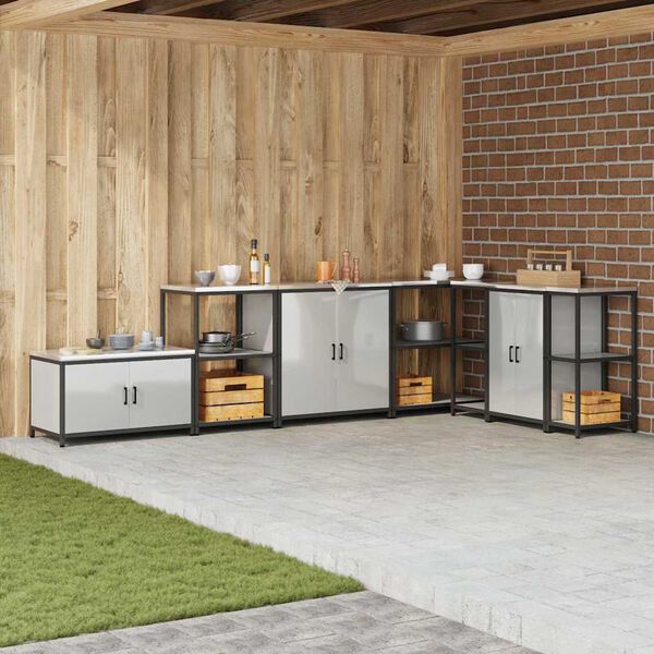 vidaXL Kitchen Storage with Shelf Silver 60 x 50 x 92 cm Steel