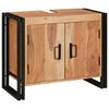vidaXL Bathroom Sink Cabinet with Door Solid Acacia wood and Iron