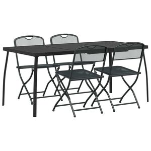 vidaXL Outdoor Furniture Set Folding 5 pcs Anthracite Iron and Steel