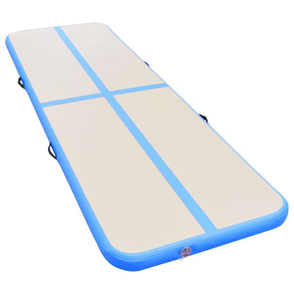 vidaXL Inflatable Gymnastics Mat with Pump 700x100x10 cm PVC Blue