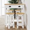 vidaXL 5 Piece Bar Set White Solid Wood Pine