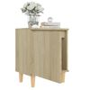 vidaXL Bed Cabinets with Solid Wood Legs 2 pcs Sonoma Oak 40x30x50 cm