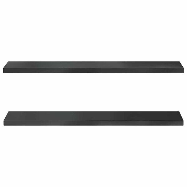 vidaXL Wall Shelves 2 pcs 100x23.5 cm Black Stainless Steel