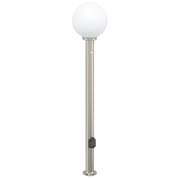 vidaXL Bollard Lights with Sensor&Outlet 3 pcs 120 cm Stainless Steel IP44